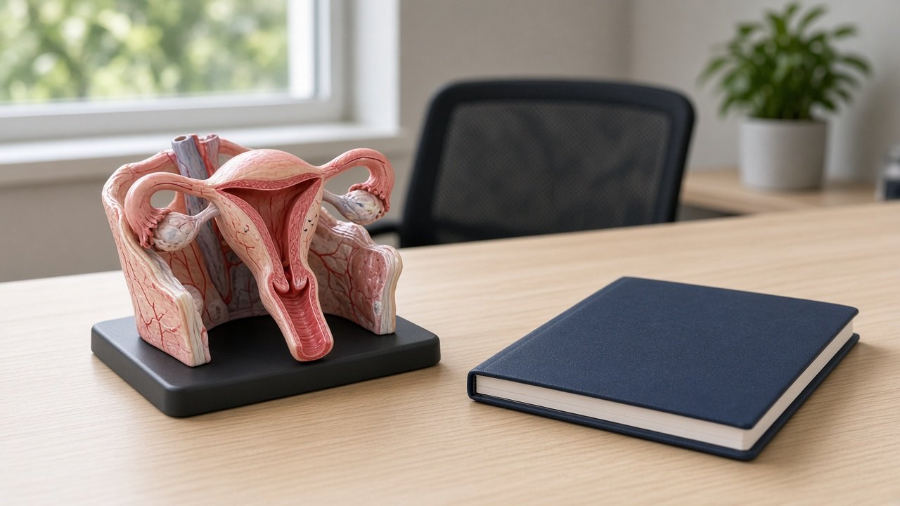 Pelvis model on a surgeon desk