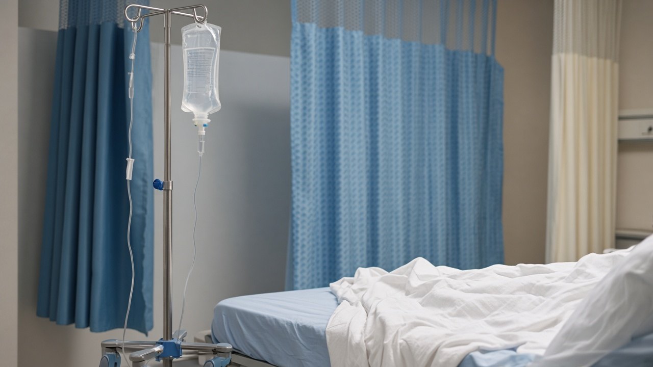 IV pole in a recovery bay