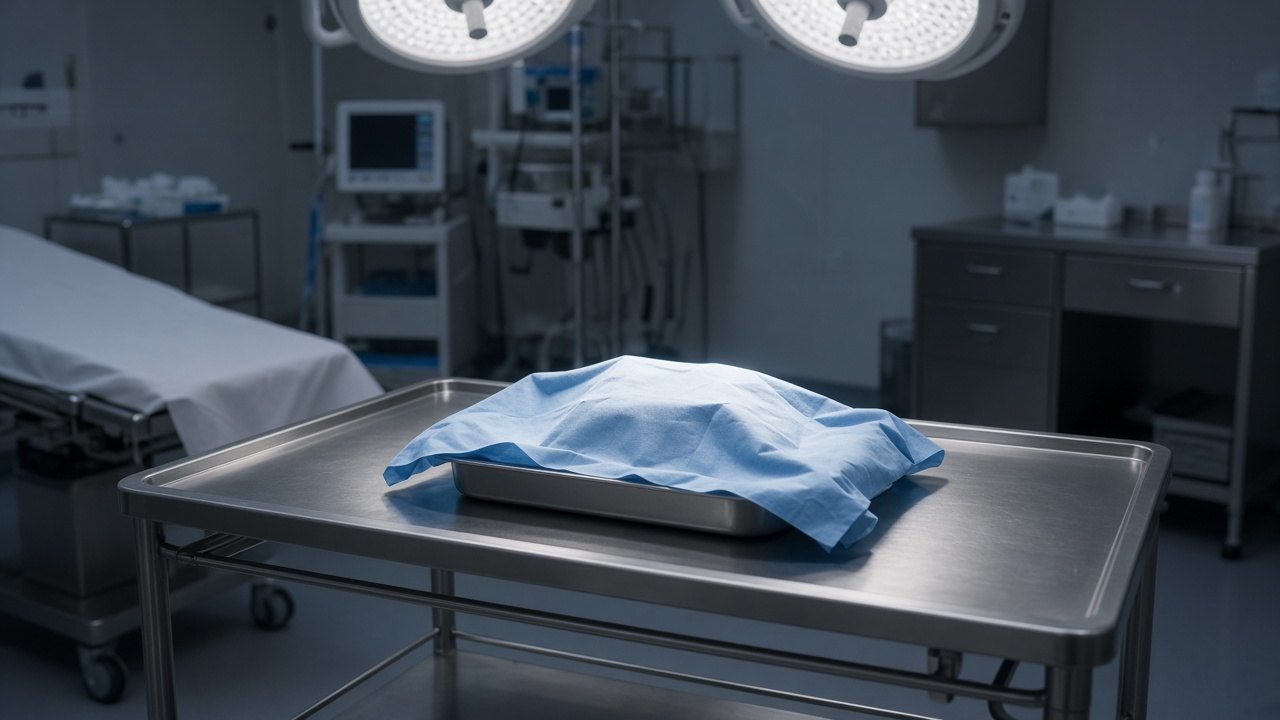 Covered retrieval table under OR lights